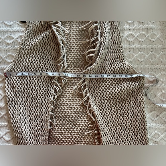 Chico’s Long cotton Knit Open Tan Summer Cardigan Women’s size Large - Picture 15 of 16